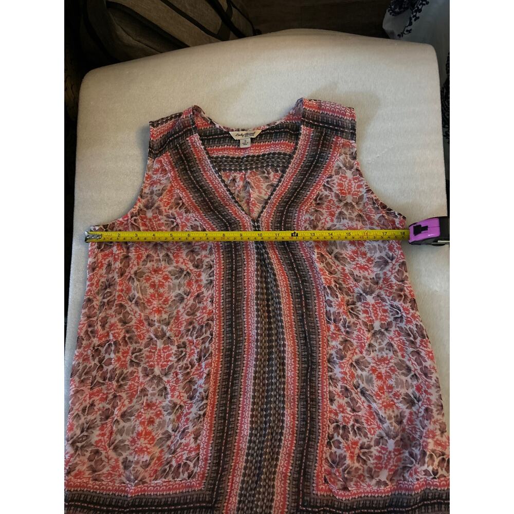 Lucky Brand Women's Printed Border Blouse S Bohemian Dopamine Fairycore Prints - Picture 7 of 10